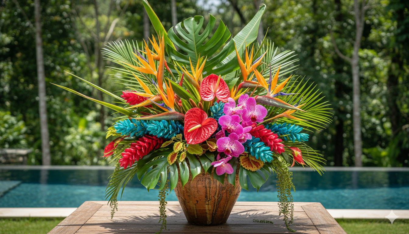 Tropical flower arrangement